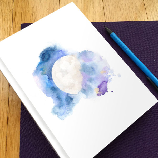Cosmic Moon Hardbound Gratitude Journal by Hand-Painted Yoga