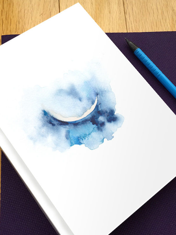 Crescent Moon Hardbound Gratitude Journal by Hand-Painted Yoga