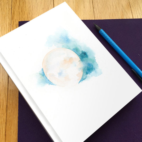 Sacred Moon Hardbound Gratitude Journal by Hand-Painted Yoga