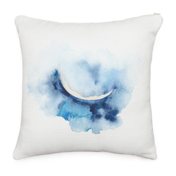 Crescent moon watercolor throw pillow by Hand-Painted Yoga
