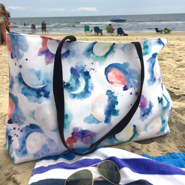 Moon Phase Beach bag by Hand-Painted Yoga