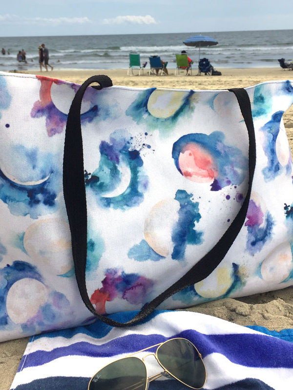 Moon Phase Beach bag by Hand-Painted Yoga