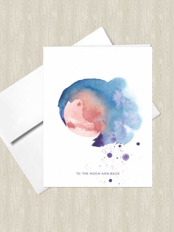 Blood Moon Watercolor Greeting Cards by Hand-Painted Yoga
