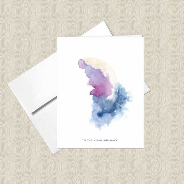 Desert Moon Watercolor Greeting Cards by Hand-Painted Yoga