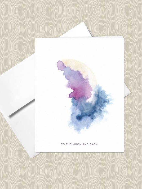 Desert Moon Watercolor Greeting Cards by Hand-Painted Yoga