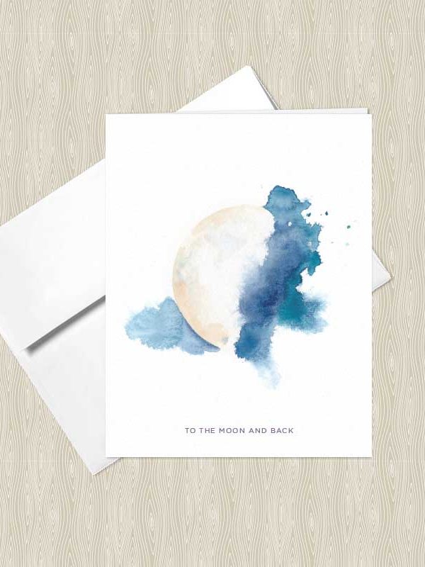 Mystic Moon Watercolor Greeting Cards by Hand-Painted Yoga