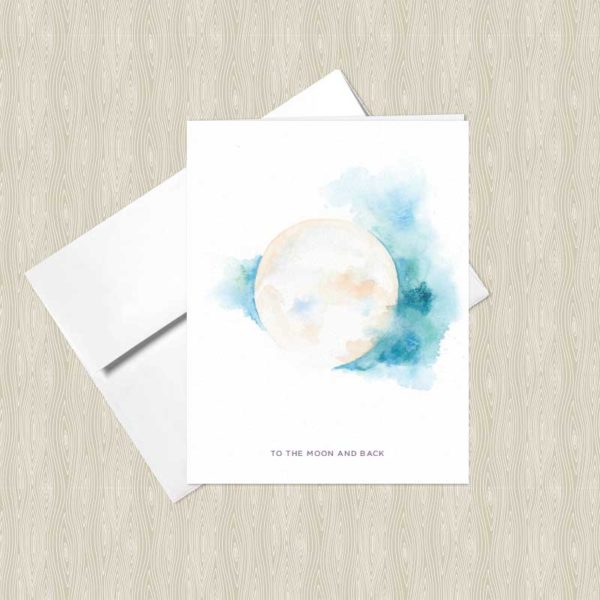 Sacred Moon Watercolor Greeting Cards by Hand-Painted Yoga